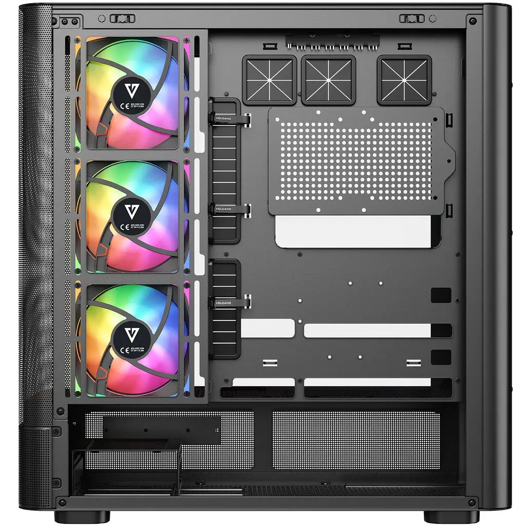 Корпус ModeCom VOLCANO AQ500 ARGB MIDI FRONT LCD 6,2” 4x120mm fans BLACK без БЖ ATX - фото 4