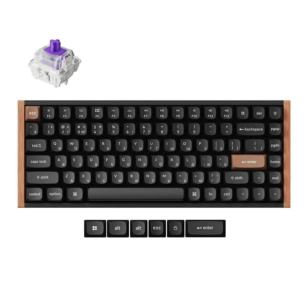 Клавіатура бездротова Keychron K2 HE Magnetic Switch Black RGB (K2H-F1-UA) - фото 7