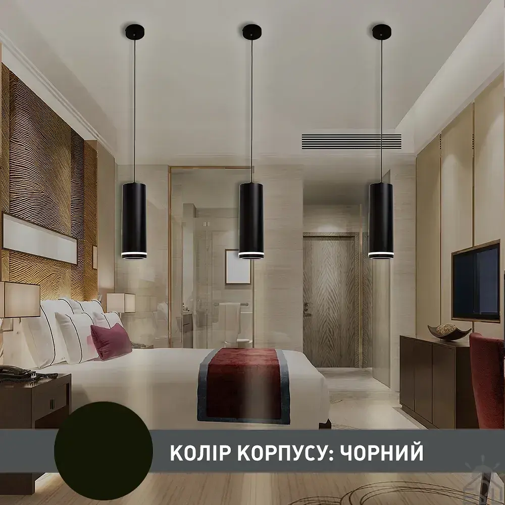 Світильник підвісний SIENA R 83x1000 мм Чорний для лампи GX53 ESLLSE - фото 8