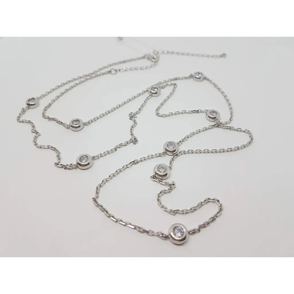 Серебряное колье Aurora с фианитами. 86033Б - фото 2