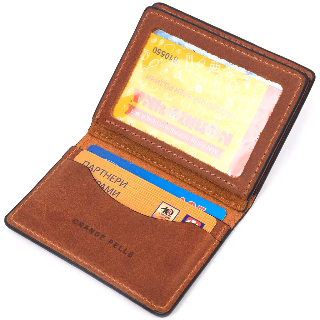 Обложка для документов мужская GRANDE PELLE 10х7,5х1 см acs0025761 - фото 4