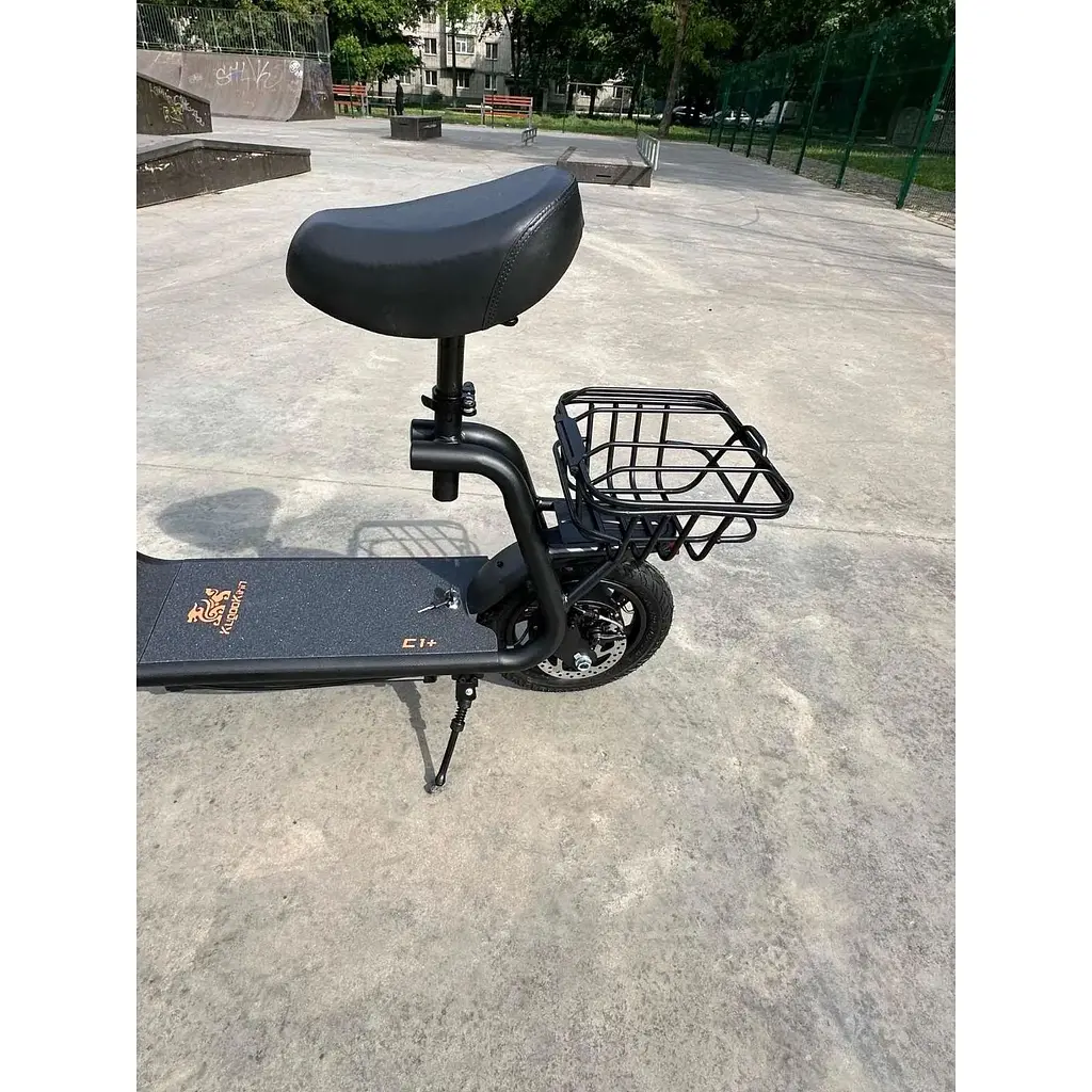 Электросамокат с сиденьем Kugoo C1+ PLUS (1000W 18Ah) Черный - фото 5