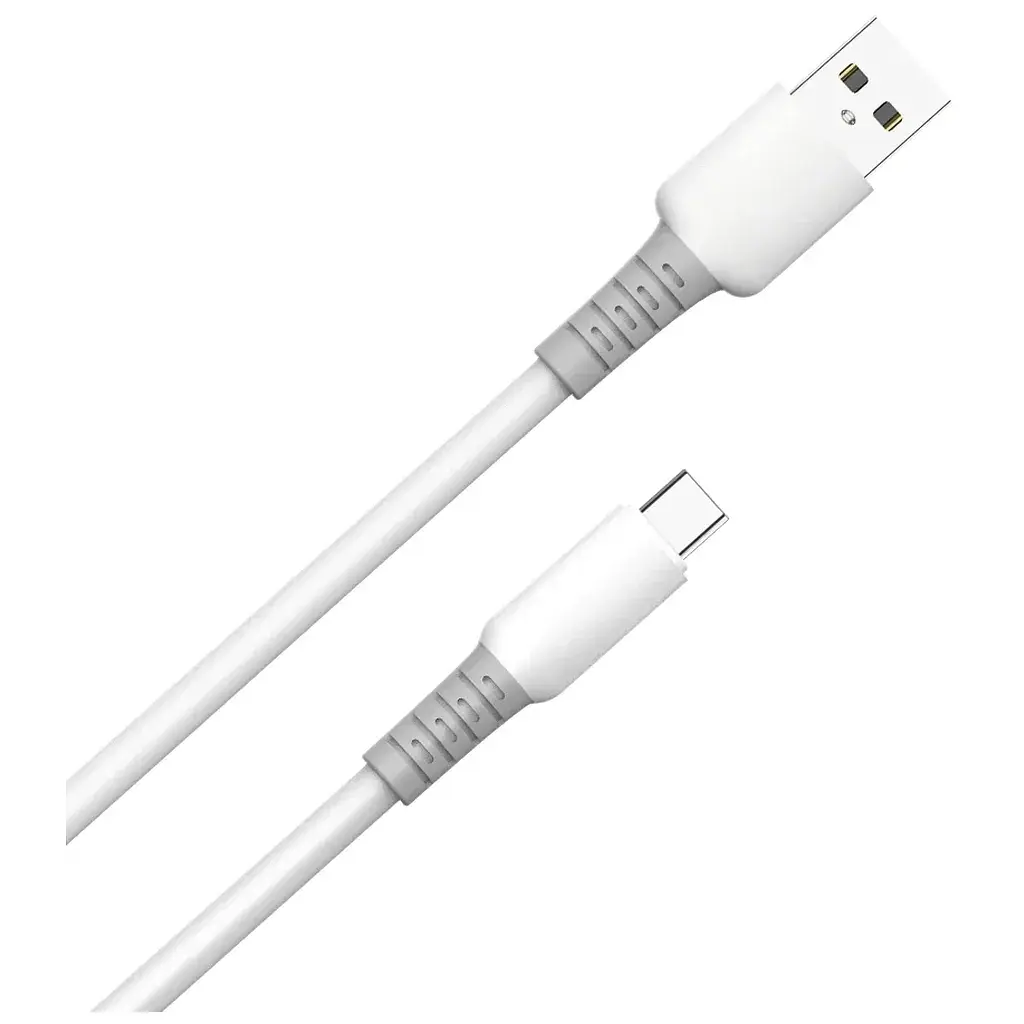 Дата кабель USB 2.0 AM to USB-C 1.0m 3A liquid silicone white ColorWay (CW-CBUC093-WT) - фото 2