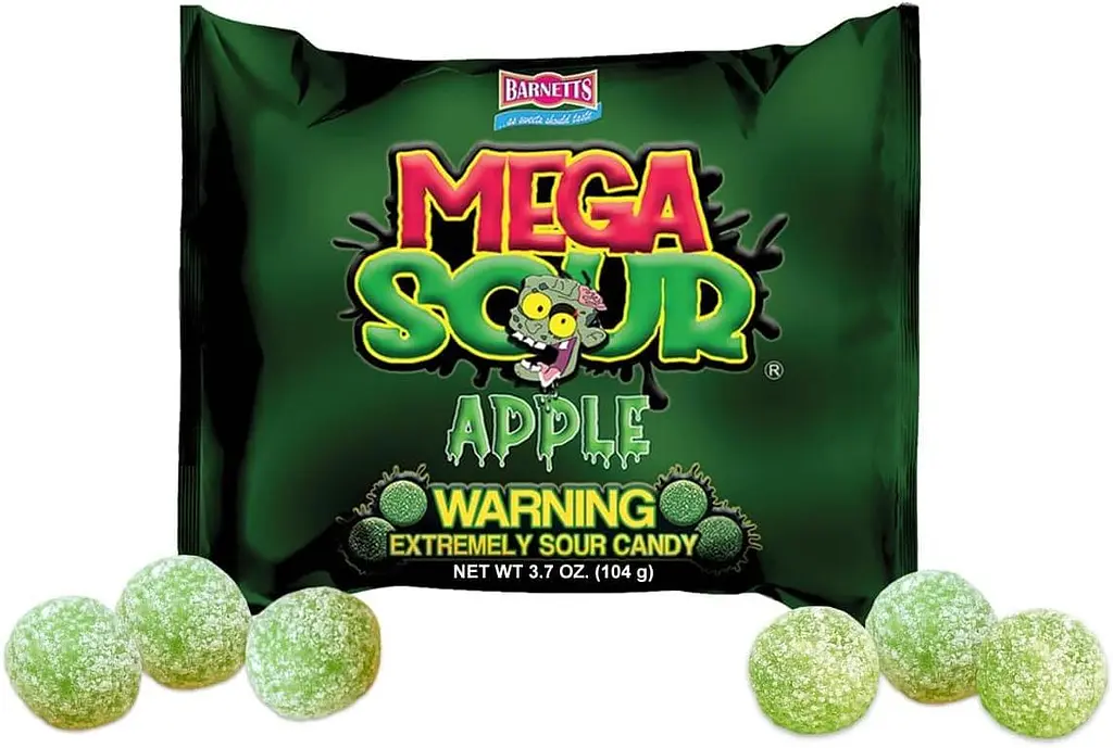 Кислі цукерки Barnetts Sweets Mega Sour Apple Candy 104г - фото 3