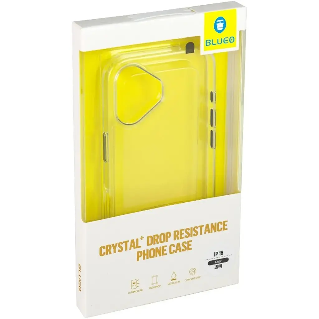 Чохол Blueo Crystal+ Drop Resistance для Apple iPhone 16 Transparent [115584] - фото 2
