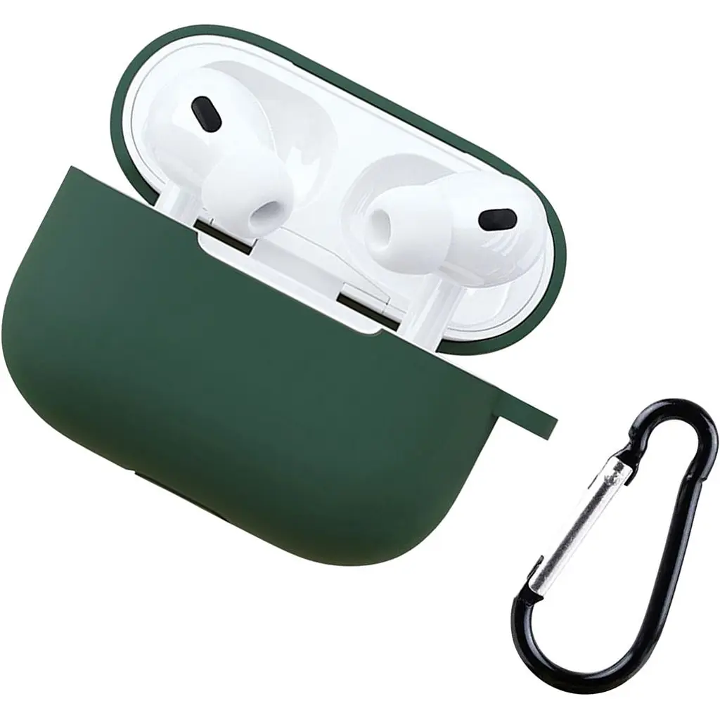 Чохол Silicone Case + Carbine для AirPods Pro 2 Dark Green [132178] - фото 3