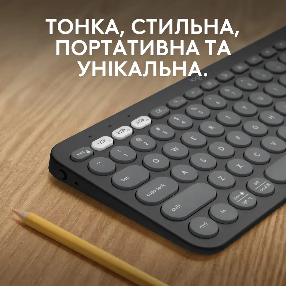 Клавіатура Logitech K380s Pebble Keys 2 Tonal Graphite (6915629) - фото 2