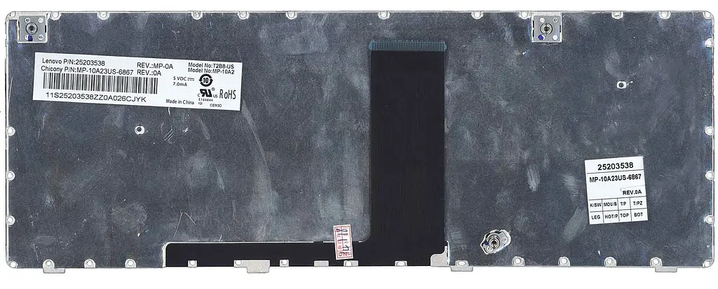 Клавіатура для ноутбука Lenovo IdeaPad (V380) Black, (Red Frame) - фото 2