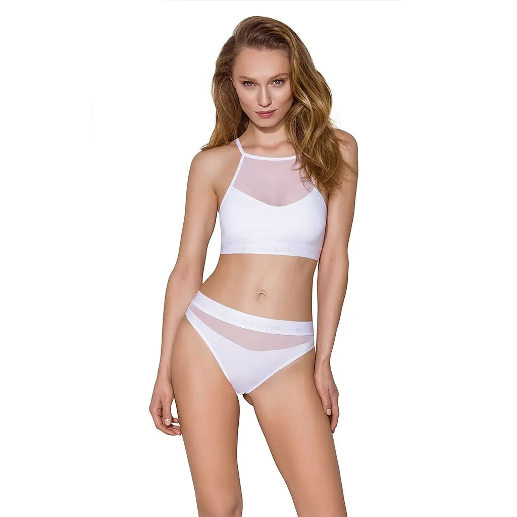 Трусики з прозорою вставкою Passion PS006 PANTIES S, white - фото 2