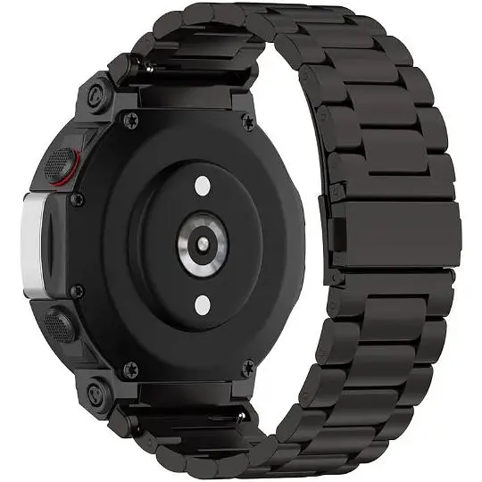 Ремешок DK для Xiaomi Amazfit T-Rex 2 (A2169) Metal Fitlink Steel Band (black) - фото 3