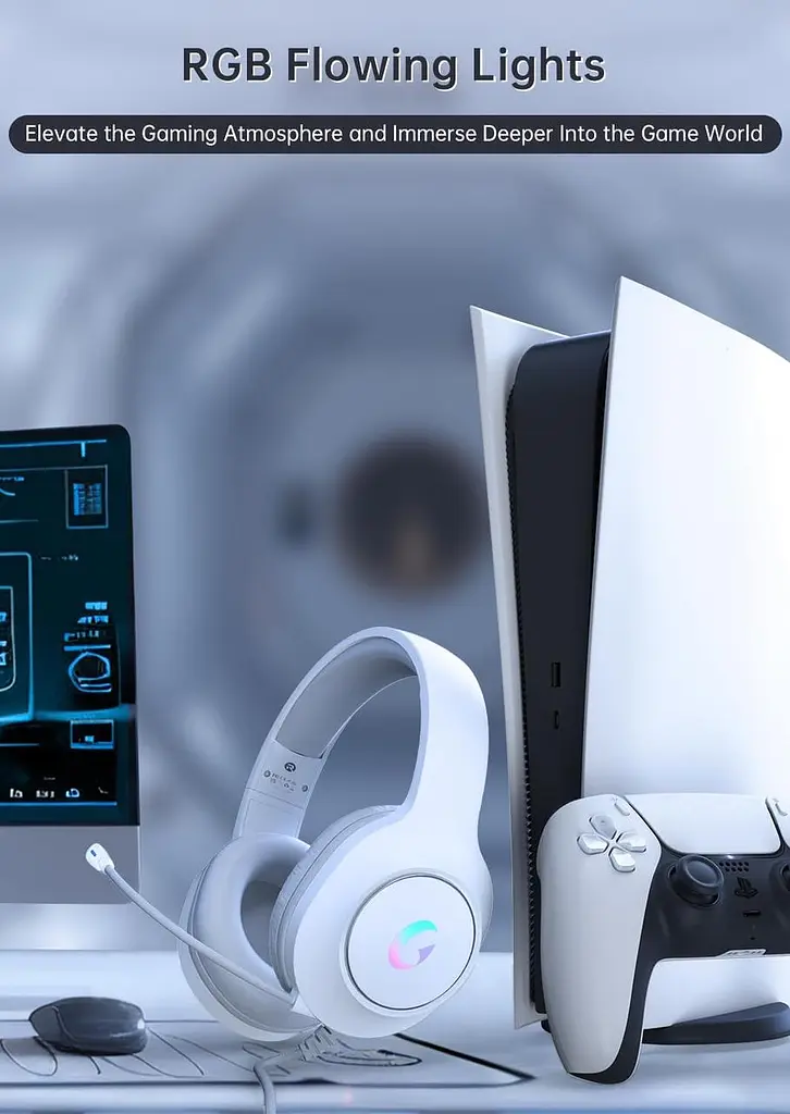 Ігрова гарнітура CM7002 для PS5, PS4, ПК, Mac, Switch, Xbox Series, об'ємний звук RGB Ігрові навушники з шумозаглушувальним - фото 3