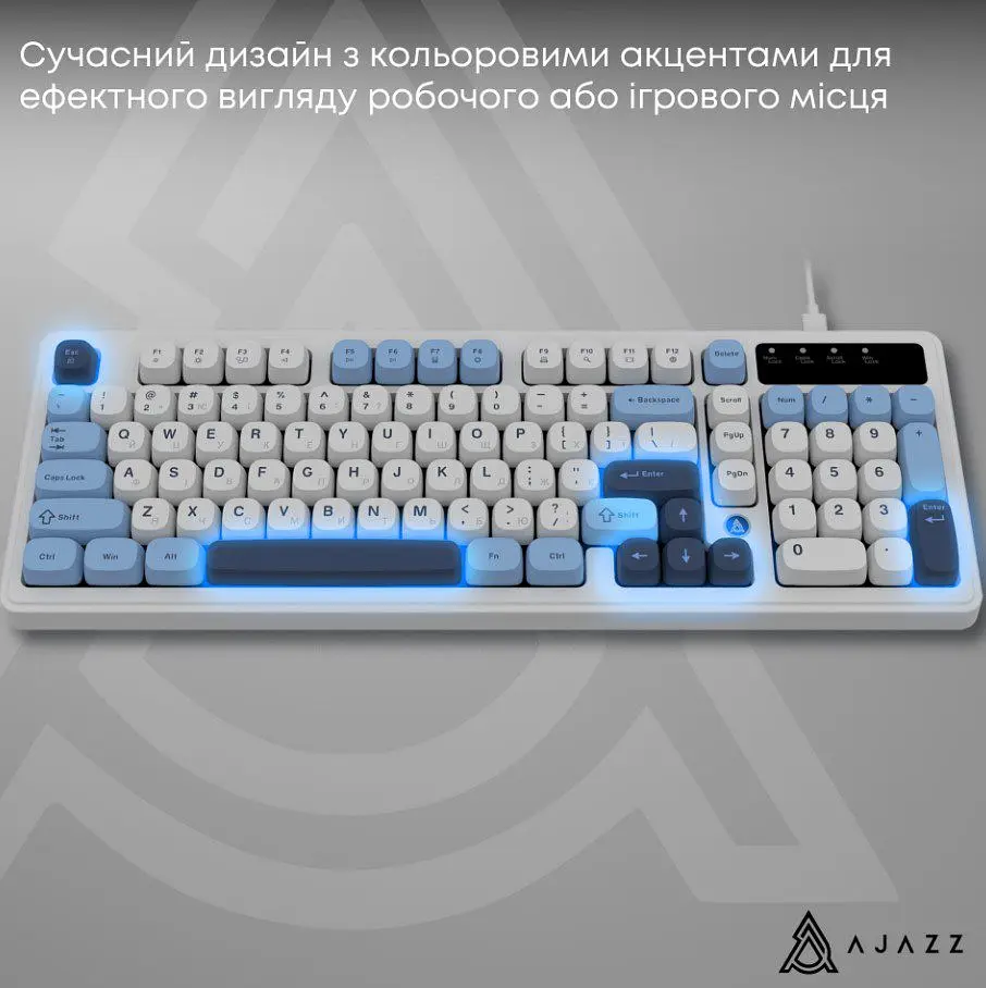 Клавиатура игровая проводная Ajazz AF-GB-98 USB White-Blue - фото 12