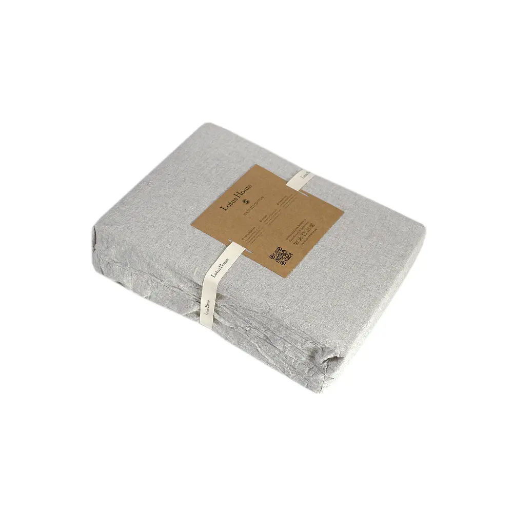 Постельное белье Lotus Home Washed cotton - Solid light antracite семейный - фото 2