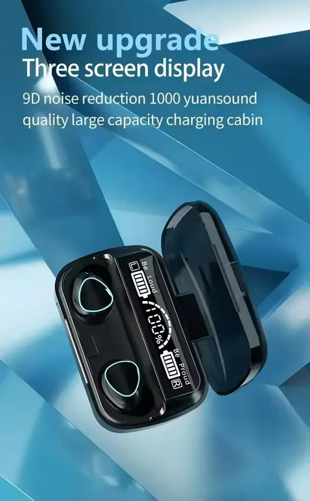 Бездротові навушники M10 TWS bluetooth 5.1 black OPM з павербанком - фото 15