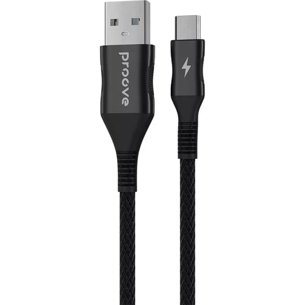 Кабель Proove Braided Scout USB-A to Micro USB 2.4A 1m Black (CCBS20001301) [130725] - фото 2
