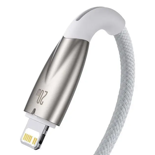 Кабель Baseus Glimmer Series Fast Charging USB-C to Lightning 2m White (CADH000102) - фото 3
