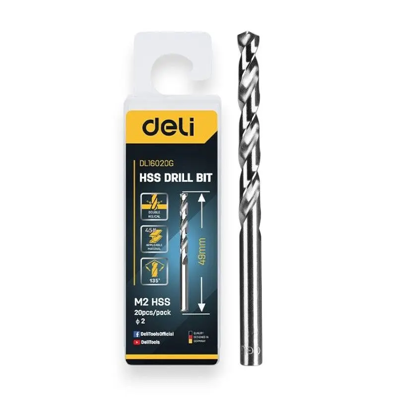 Свердло Hss D2 мм Deli EDL16020G
