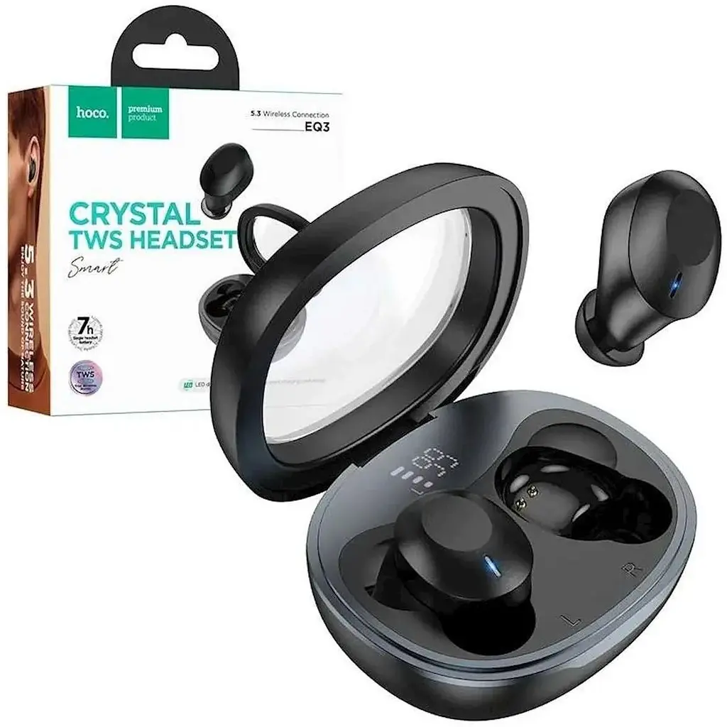 Наушники беспроводные Hoco EQ3 Smart true wireless черные - фото 3