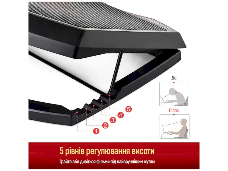 Підставка для ноутбука ColorWay Game Pro H1 Black (CW-CGPH1) - фото 8