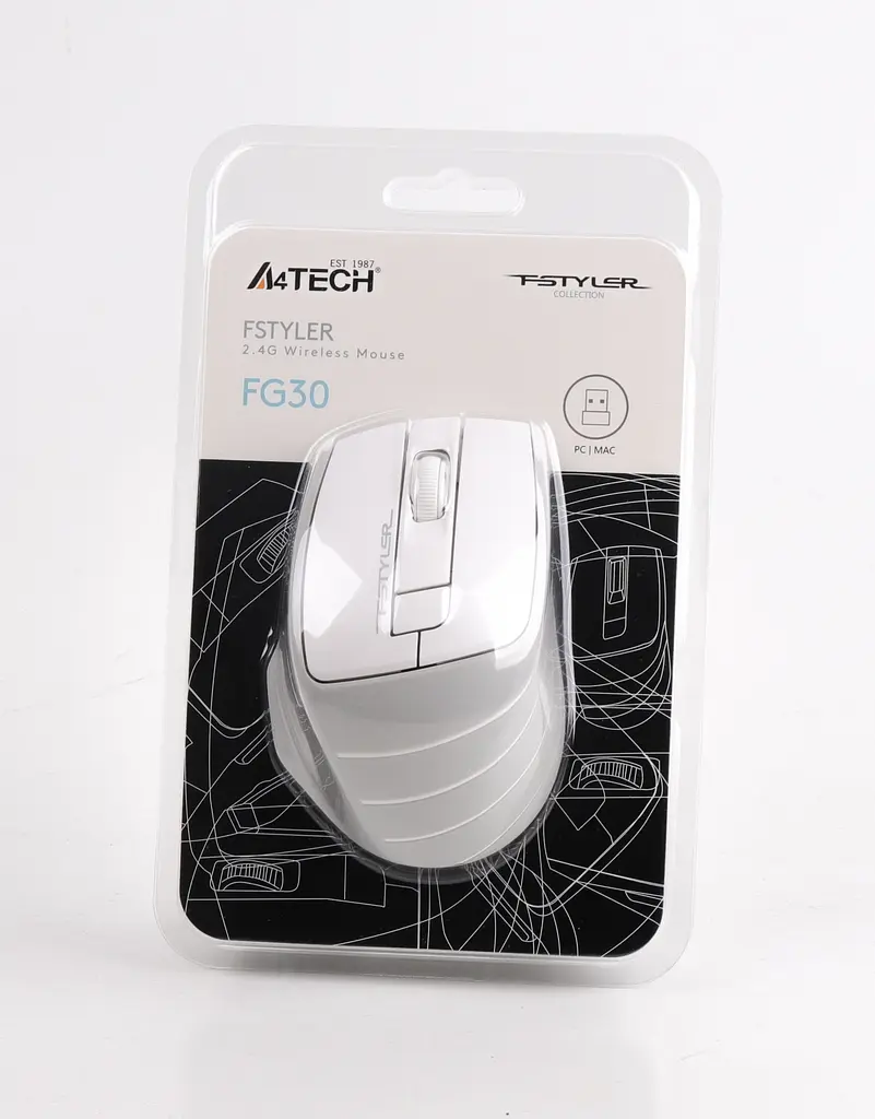 Мишка A4-Tech Fstyler FG30 Grey/White - фото 5