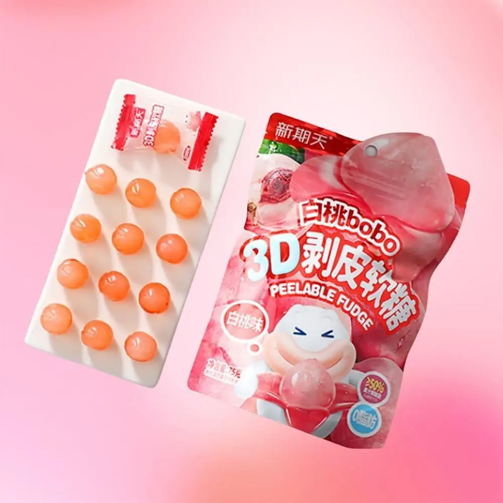 Жувальні цукерки 3D Bobo Peelable Fudge White Peach 75г - фото 5