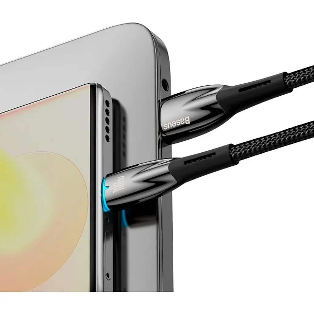 Кабель Baseus Glimmer Series USB-А to USB-C 100W 1m Black (CADH000401) [106120] - фото 7