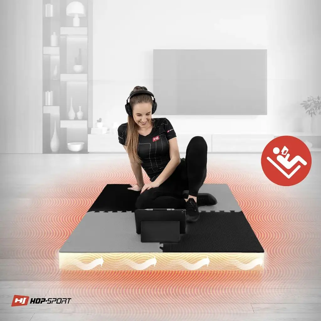 Мат-пазл Hop-Sport EVA 2см HS-A020PM - 4 частей черно-серый - фото 8