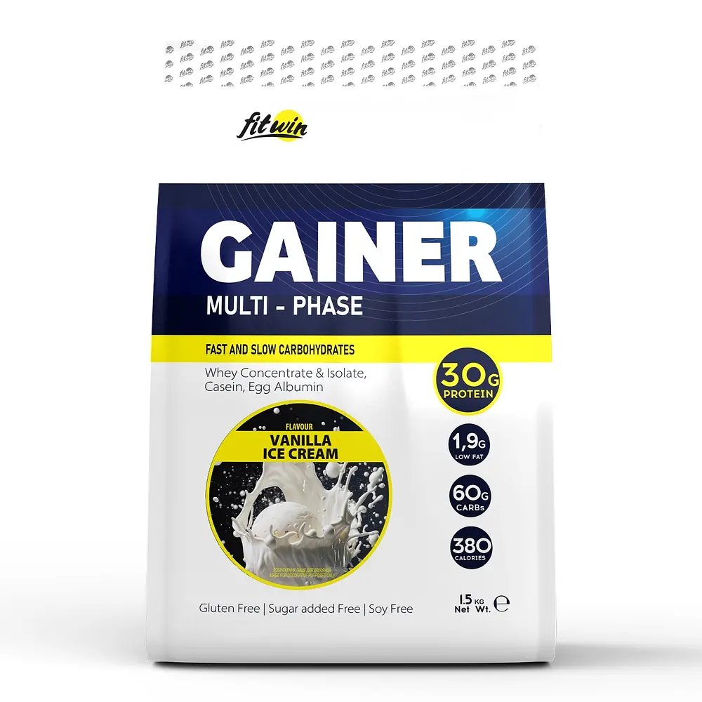Гейнер Gainer Multi-Phase, 1.5 кг Ванільне морозиво FitWin fit0016809
