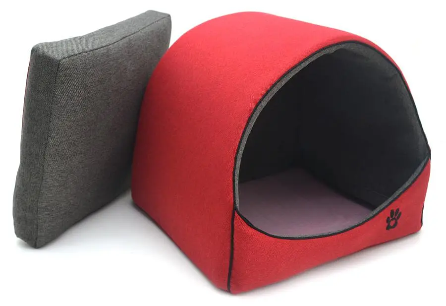 Будка для котів та собак Zoo-hunt Loft №2 42.5х37.5х37.5 см червоно-сіра - фото 2