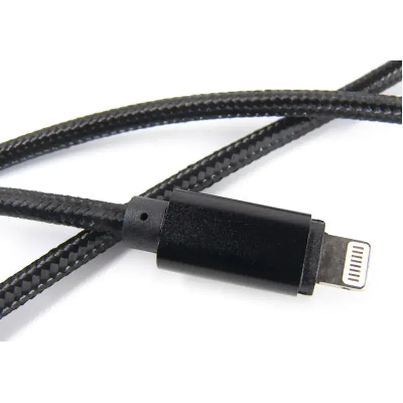 Дата кабель USB 2.0 AM to Lightning 0.2m black Dengos (NTK-L-SHRT-BLACK) - фото 2