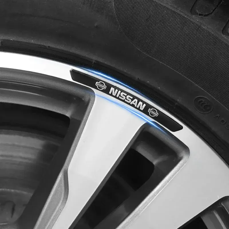 Емблема обода колеса Nissan 4 шт Алюміній наклейка на диски на скотчі Чорні - фото 2