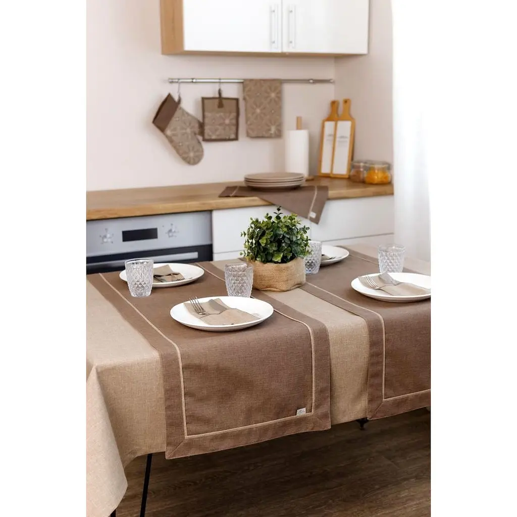 Доріжка Прованс Кориця з подвійним кантом 140х40 см коричнева (41131) - фото 6