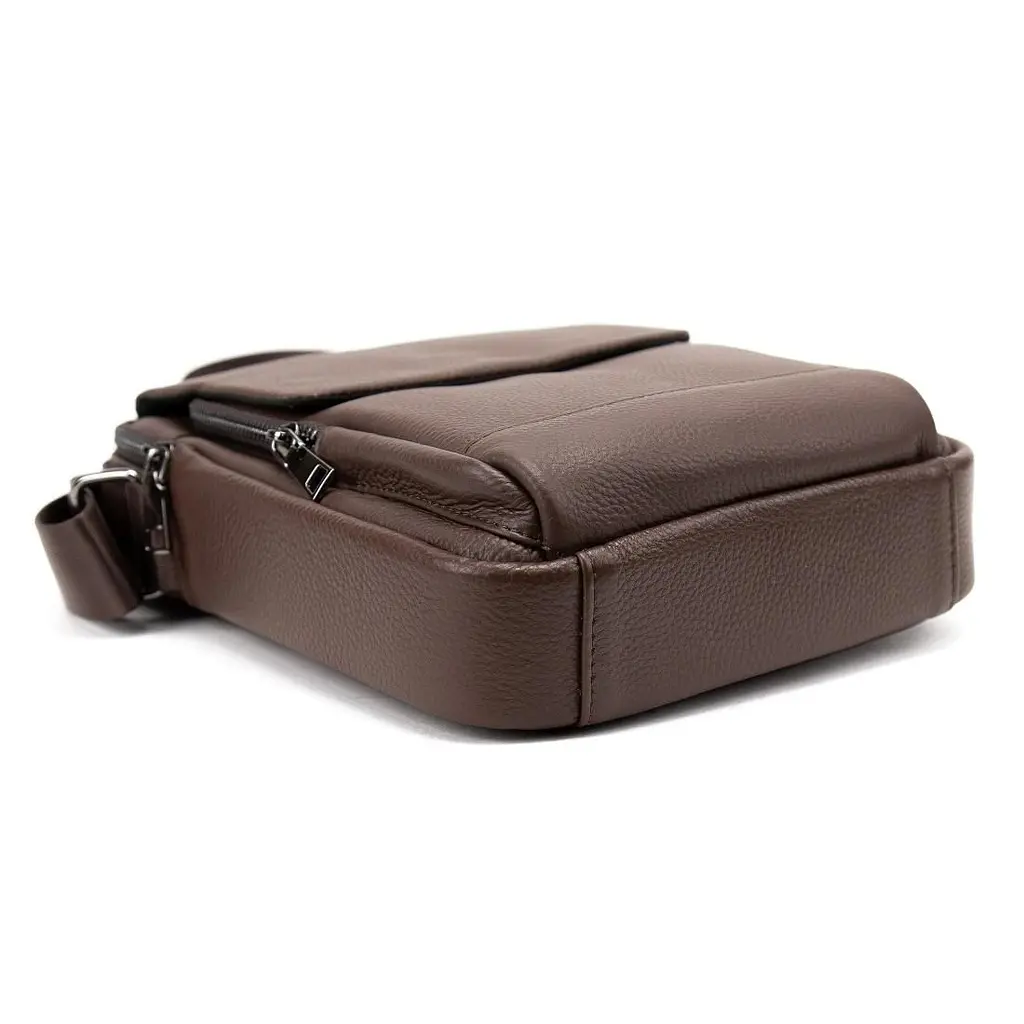 Месенджер шкіряний з ручкою Tiding Bag A25F-FL-9747C коричневий - фото 4