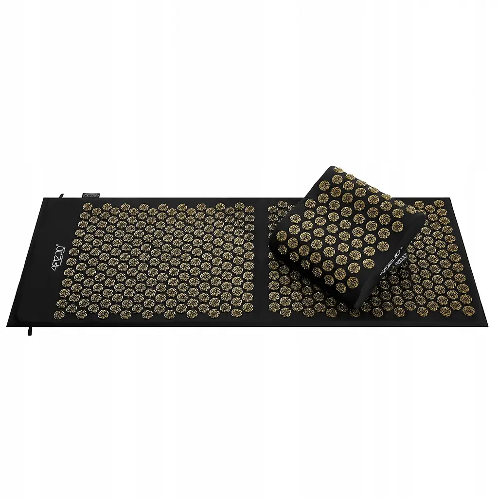 Килимок акупунктурний 4FIZJO Eco Mat XL Аплікатор Кузнєцова з подушкою 110 x 42 см 4FJ0383 Black/Gold (P-5907739313843) - фото 8