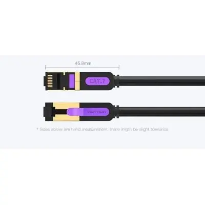 Патч-корд 1м, S/FTP cat 7 RJ-45 black Vention (ICDBF) - фото 9