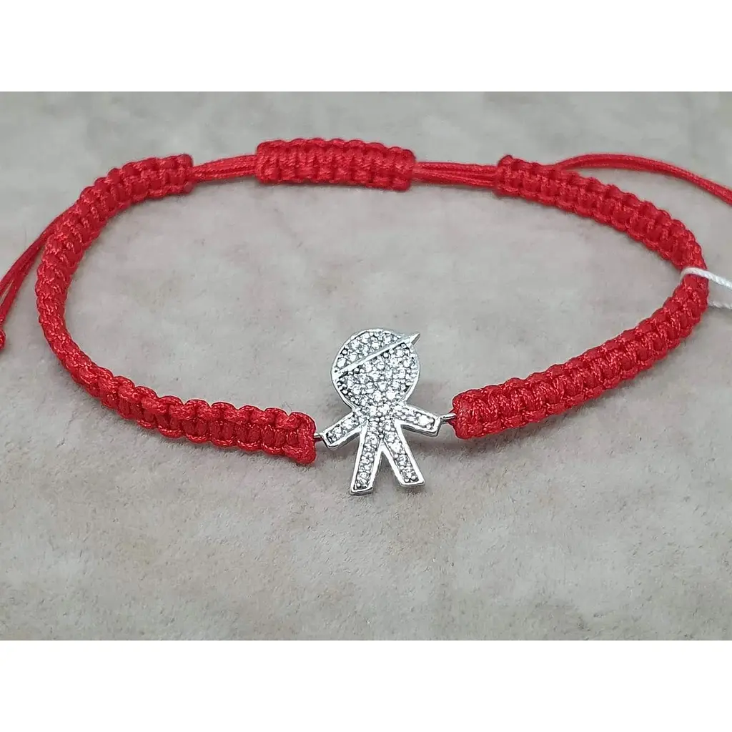 Браслет з текстилю TOP Silver з срібними вставками. 550129Б - фото 2