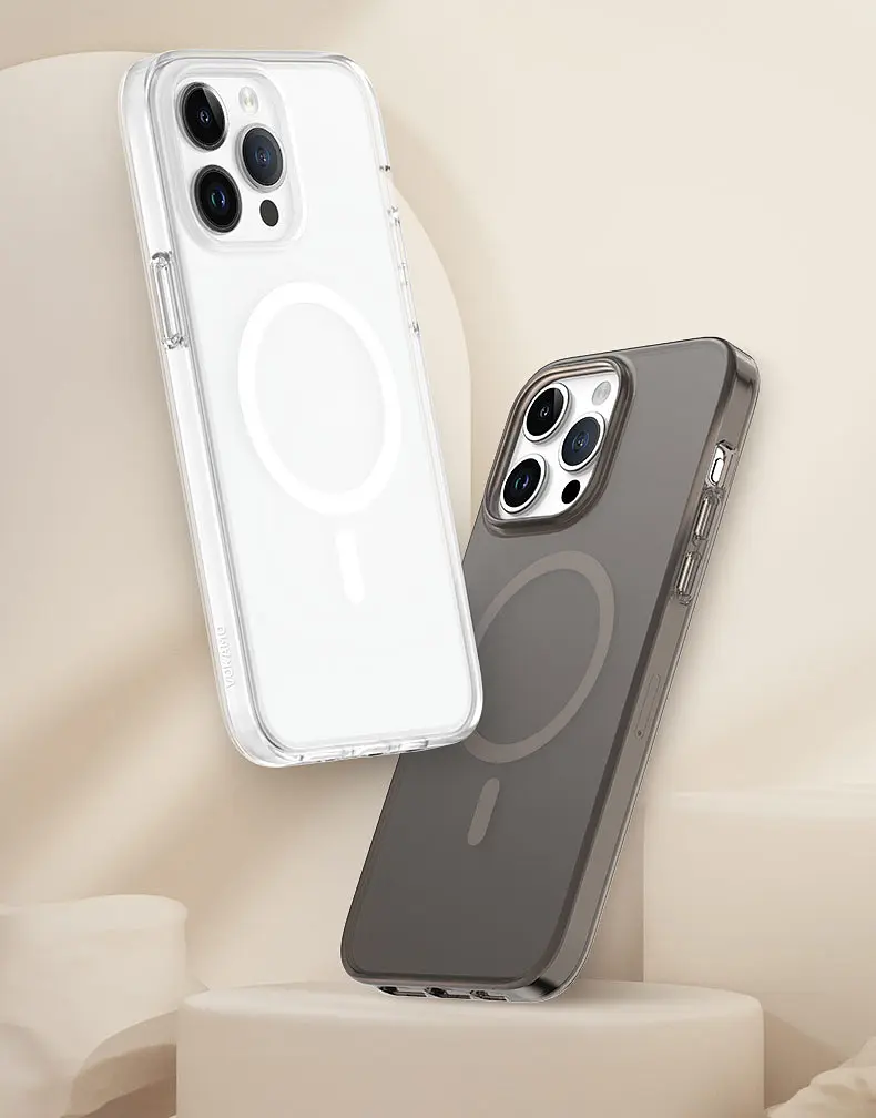 Чехол Vokamo для iPhone 15 с магнитом Glacier белый матовый - фото 9