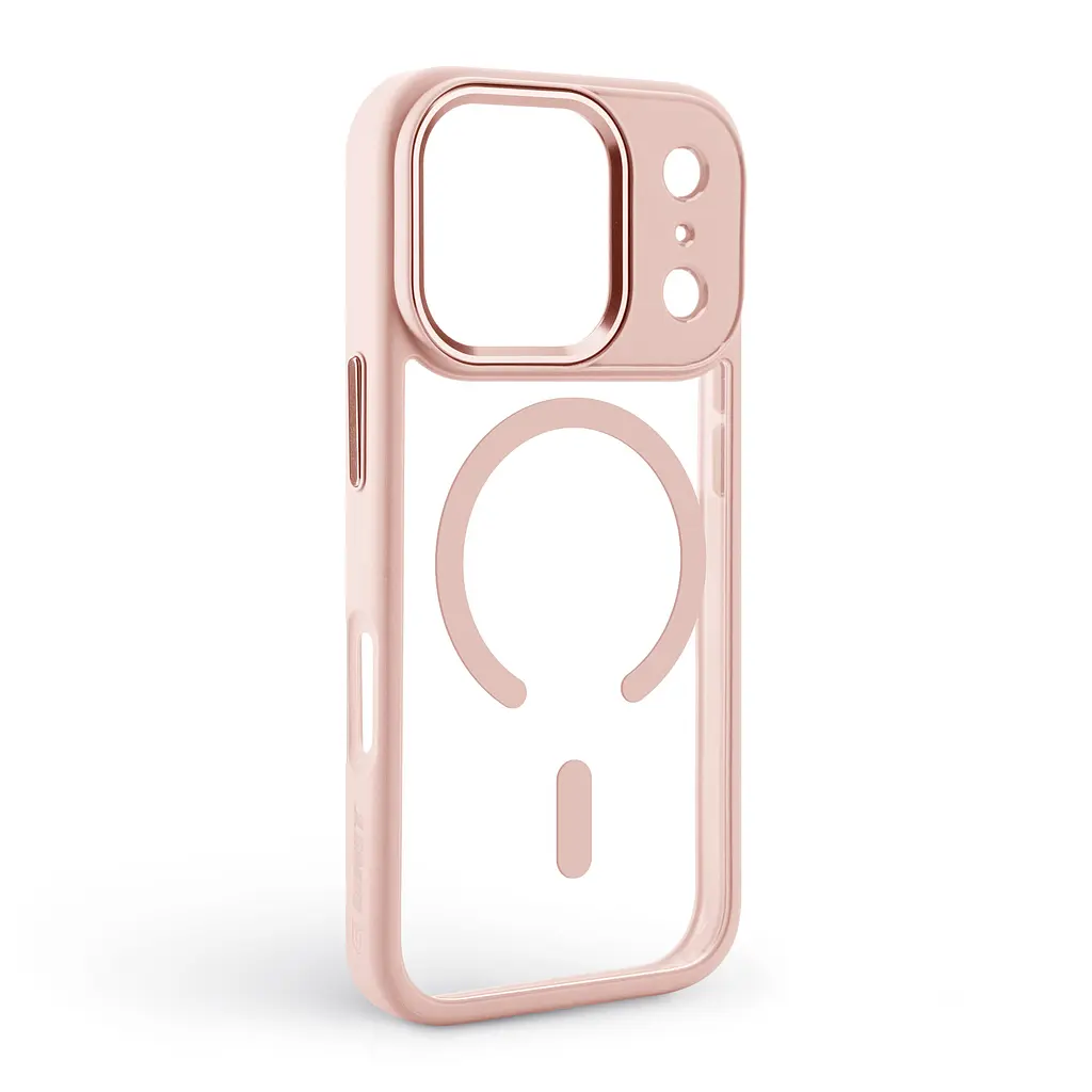 Чехол Apple iPhone 17 Pro, Unit MagSafe, розовый, прозрачный, магсейф, противоударный, магнитный, панель-накладка с поддержкой MagSafe, с поддержкой беспроводной зарядки, TPU+PC, защита всего корпуса, ударопрочный, ArmorStandart (ARM86295) - фото 2