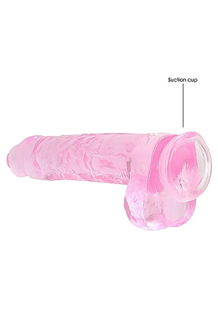 Фаллоимитатор Realrock Crystal Clear 9" 22 см розовый - фото 5