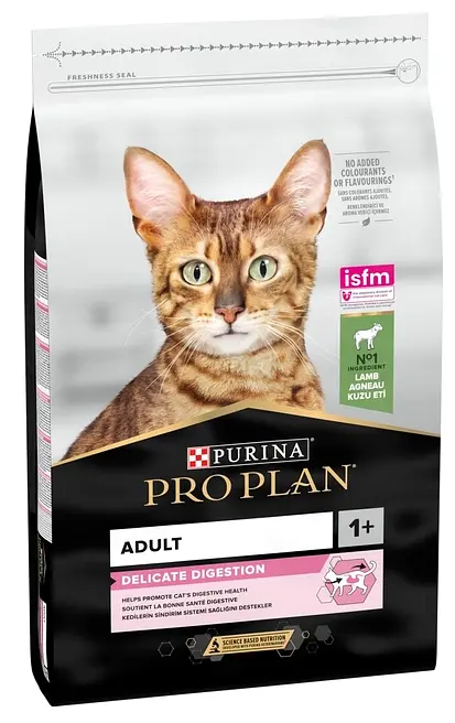 Сухий корм PRO PLAN Adult 1+ Delicate Digestion для дорослих котів з чутливим травленням та вибагливих до їжі, з ягням 10 кг (7613035846944)
