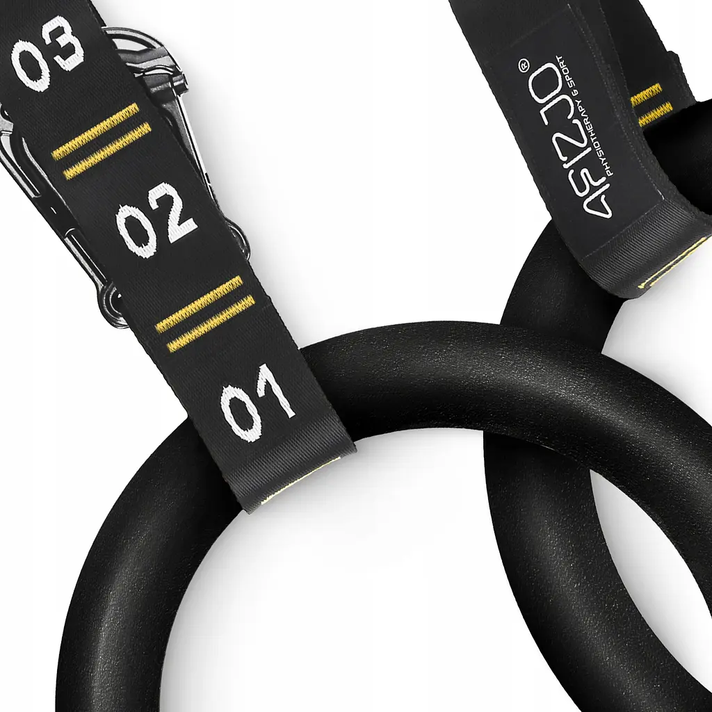 Гімнастичні кільця 4FIZJO з ABS пластику, регульовані Black/Yellow (P-5905973406109) - фото 8