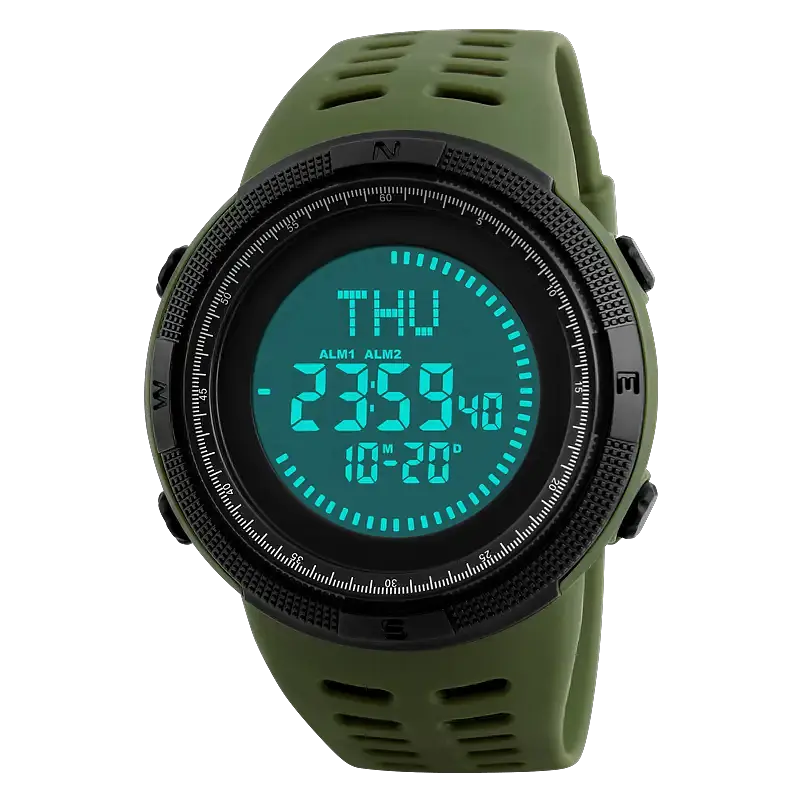 Годинник чоловічий спортивний з компасом Skmei 1254 Compass (Зелений) - фото 2