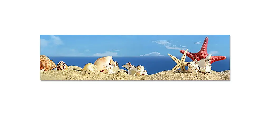 Кухонний фартух Happy Pocket Черепашки вінілова наклейка пляж пісок море морська зірка Синій 60х250 см Z180822 - фото 7