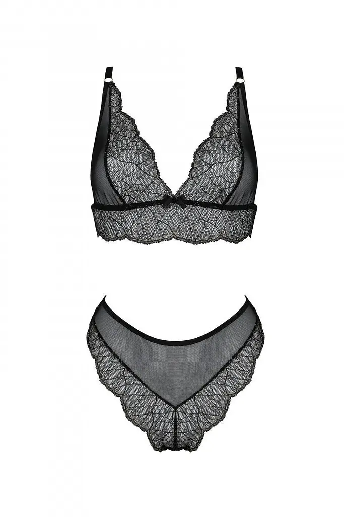 Комплект Passion AMBERLY SET black, L/XL, бралет і трусики бразиліана - фото 3