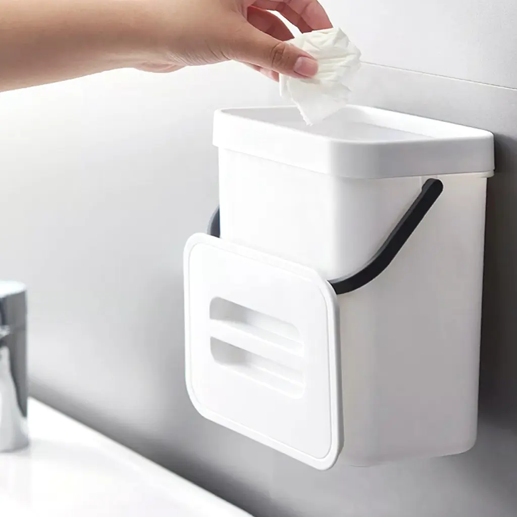 Відро для сміття MBM My Home з кришкою 5 л біле (BIN-11 5L WHITE/ANTHRACITE) - фото 7
