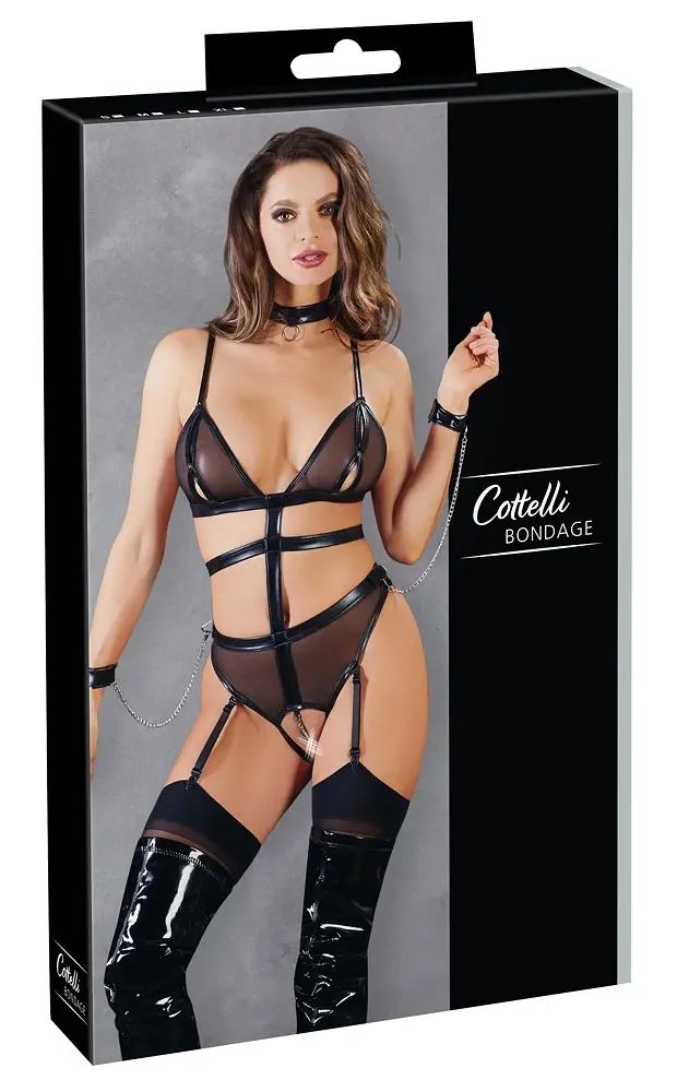Корсет Cottelli Collection Bondage Chains S чорний - фото 6