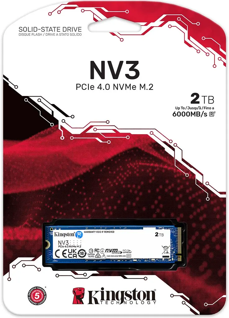 Накопичувач SSD Kingston NV3 M.2 2280 PCIe 4.0 x4 NVMe 3D TLC 2TB (SNV3S/2000G) - фото 3