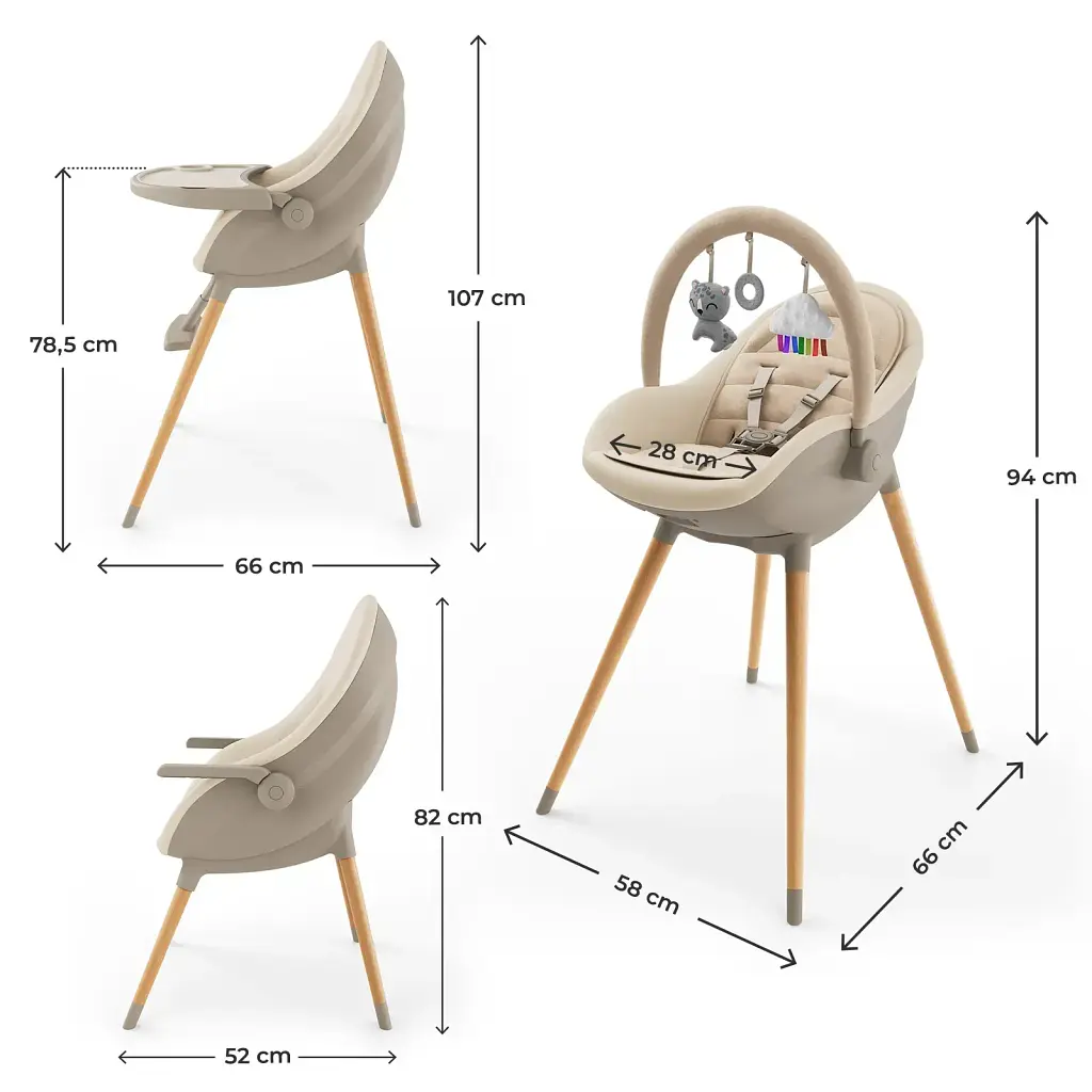 Стільчик для годування 2 в 1 Kinderkraft Fini Up Beige (KHFINIUPBEG0000) - фото 7