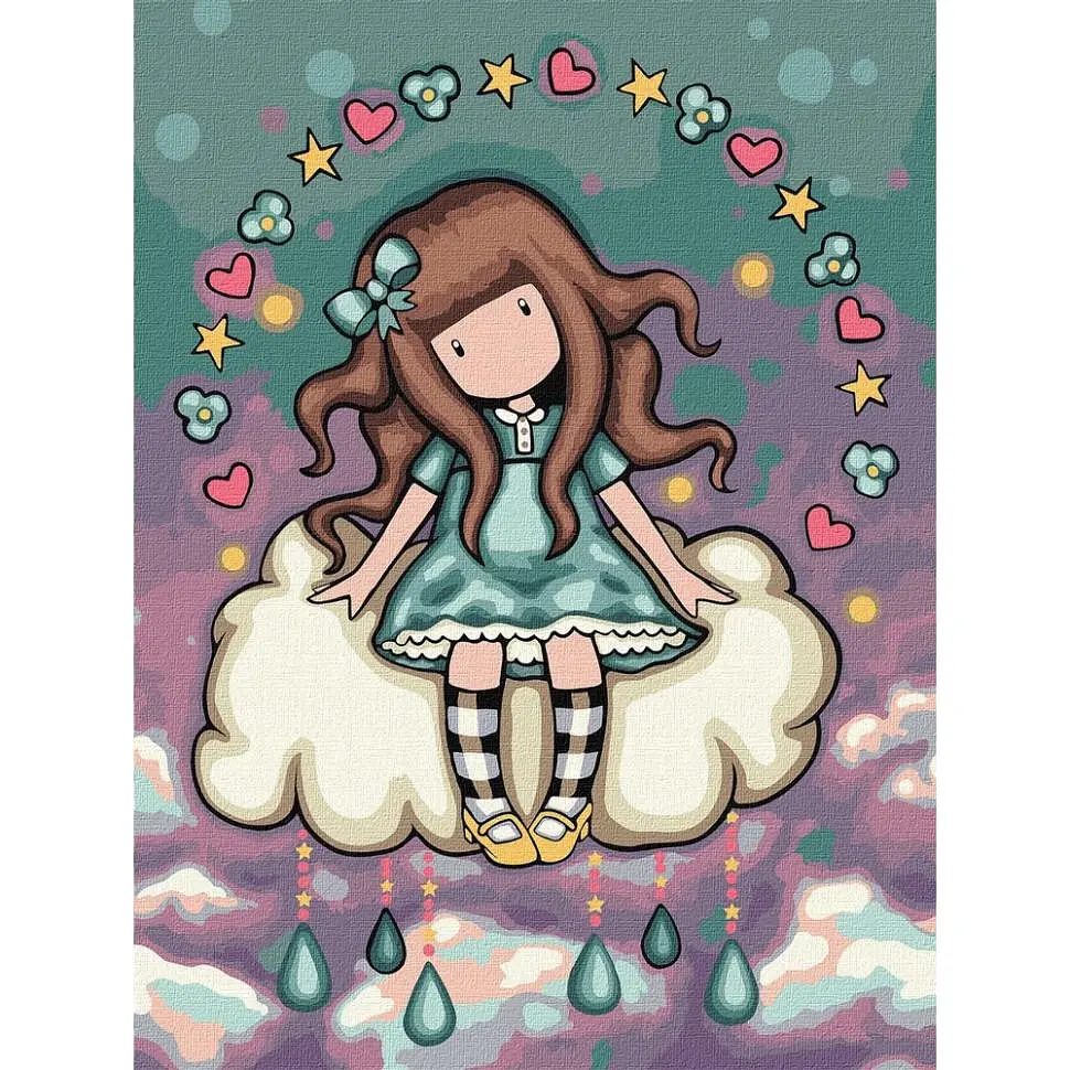 Картина за номерами Ideyka April's Showers Santoro Gorjuss Collection 30x40 см Різнокольоровий (PM-194-K-1725)