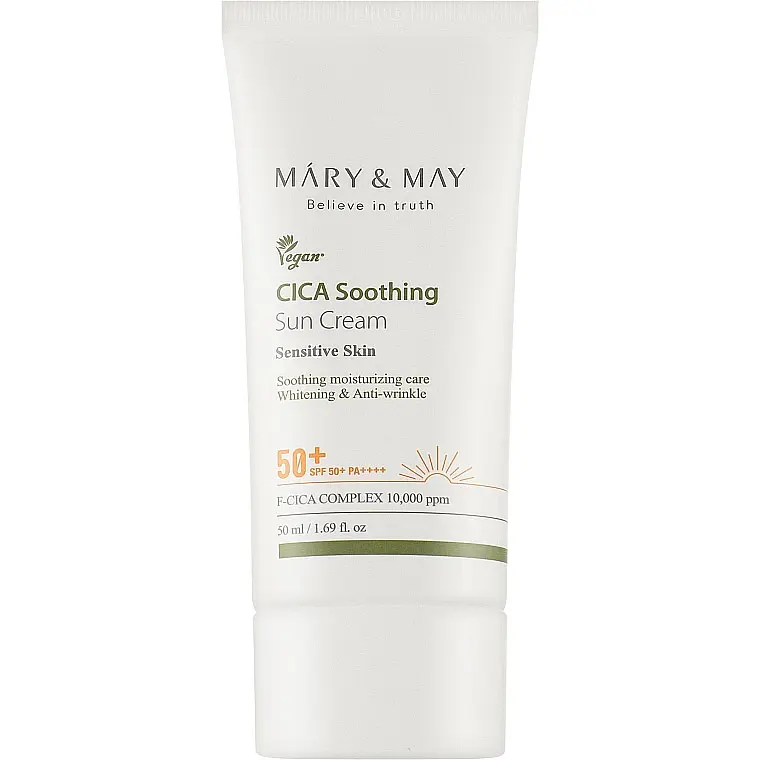 Заспокійливий сонцезахисний крем Mary & May CICA Soothing Sun Cream SPF50+ PA++++, з центеллою, 50 мл - фото 1